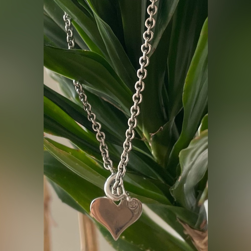MARGO MANHATTAN.925 Sterling Silver Heart Necklace 17”